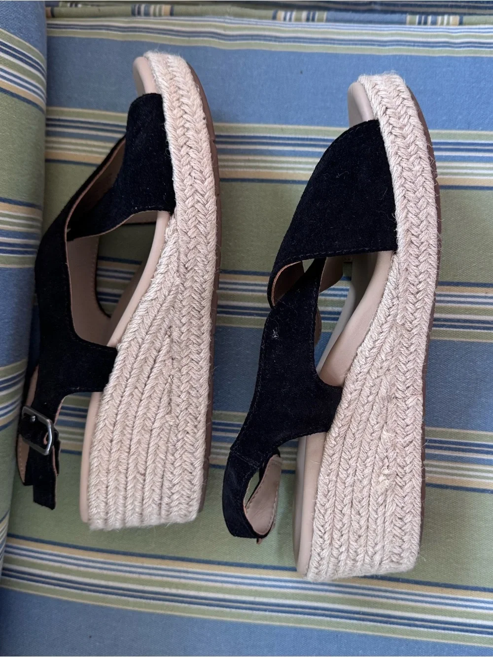 Abeo Black Suede Cross-Strap Sandals